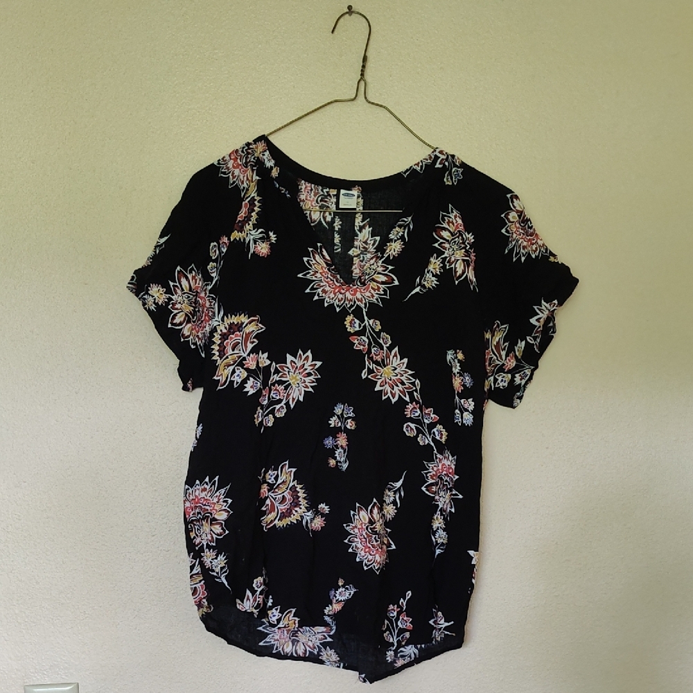 Floral Black Women's Top